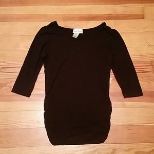 3/4 sleeve black maternity shirt